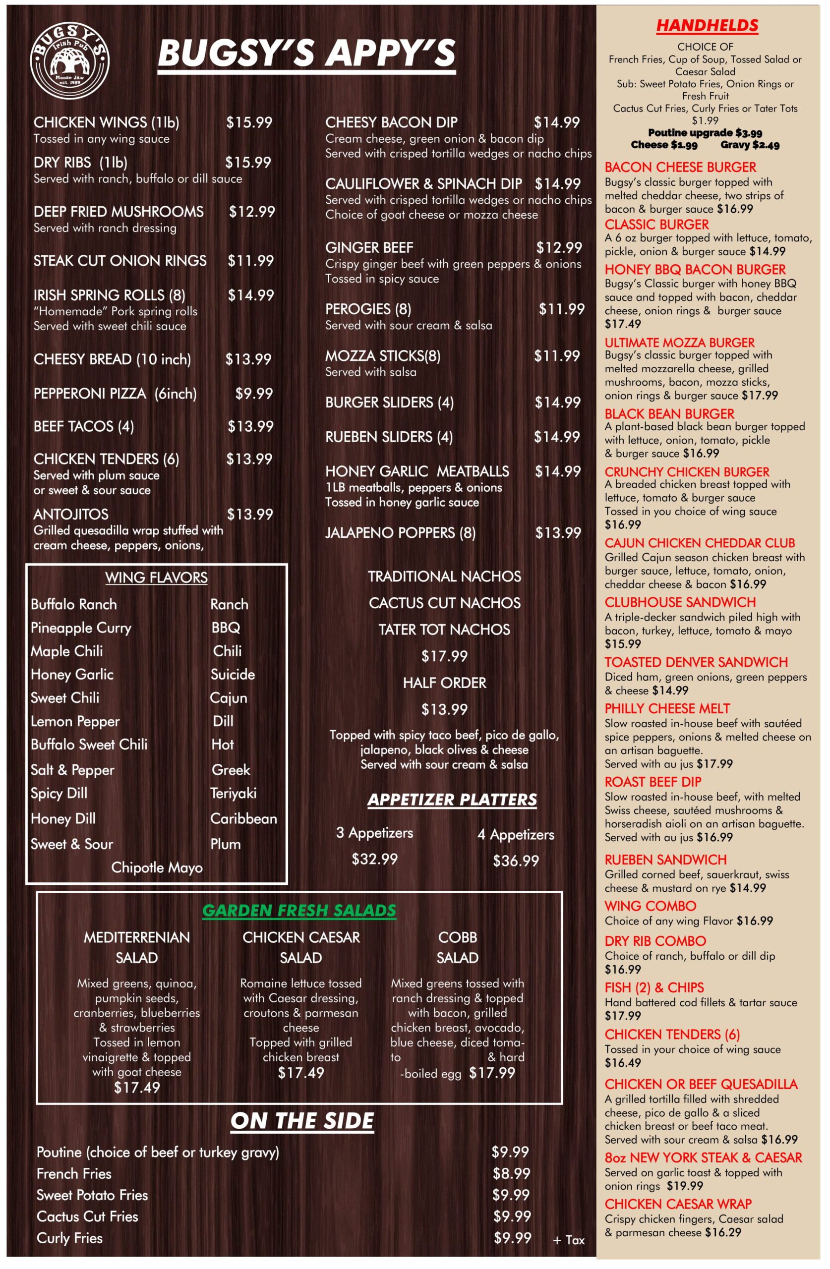 Bugsys 2022 Menu October-1